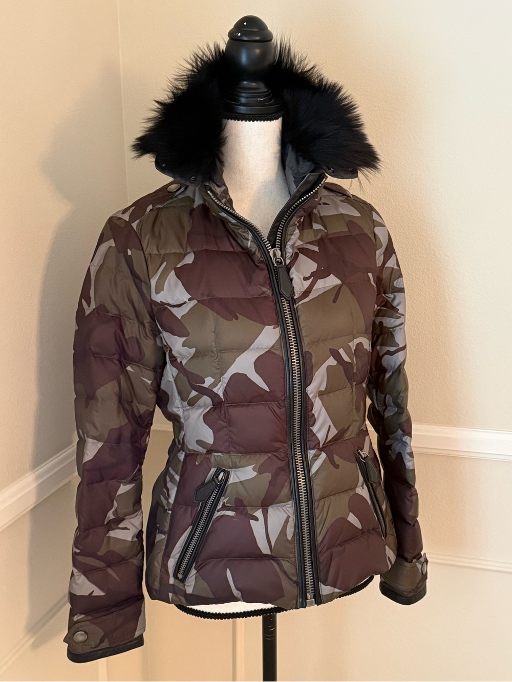 Burberry Brit camo print down jacket